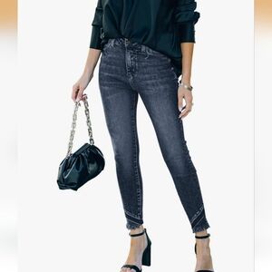 Women's Fringe Hemmed Stretch Demin Jeans 2x